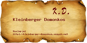 Kleinberger Domonkos névjegykártya