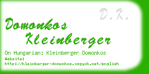 domonkos kleinberger business card